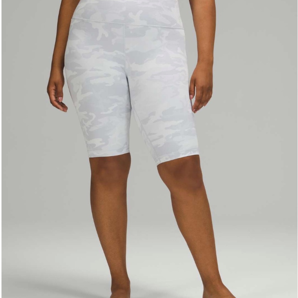 Lululemon Wunder Under Short 10" *Ribbed Incognito Camo Jacquard Alpine White St - Picture 2 of 9